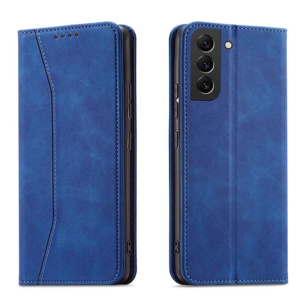 Magnet Fancy Case for Samsung Galaxy S23 flip cover wallet stand blue