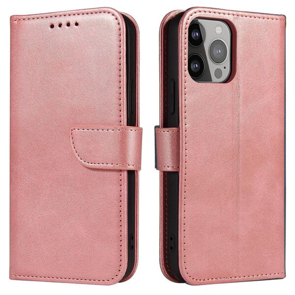 Magnet Case for Samsung Galaxy S23 flip cover wallet stand pink