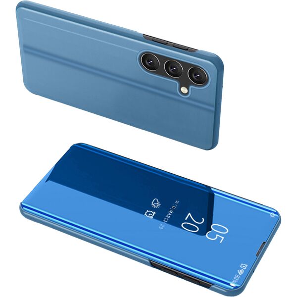 Clear View Case cover for Samsung Galaxy A24 4G flip cover blue