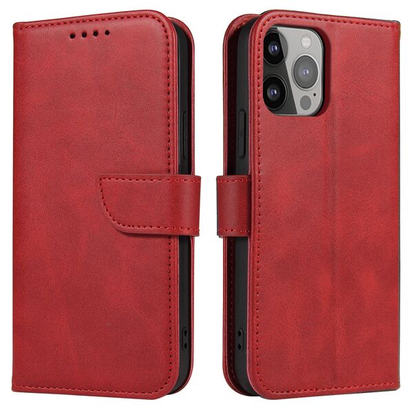 Wallet Case with Stand for iPhone 15 Pro Max Magnet Case - Red