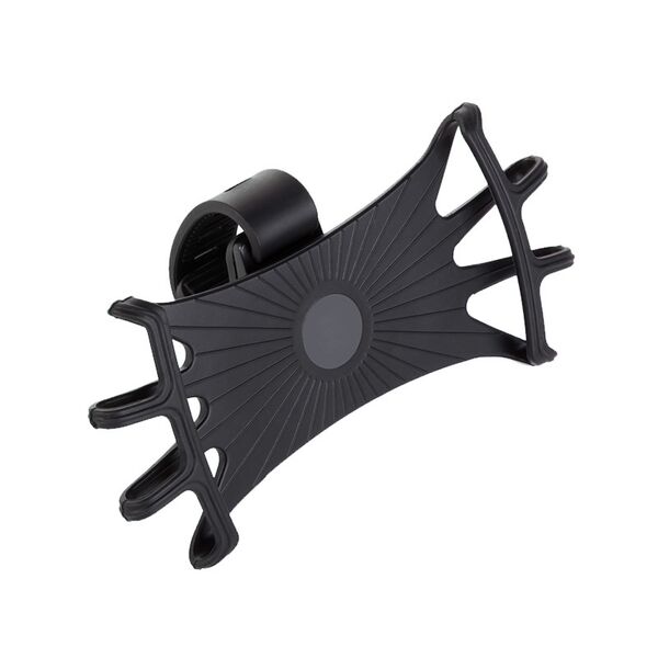 Swivel silicone bike holder with replaceable head - black