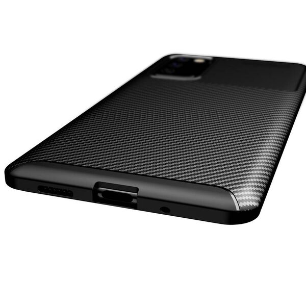 Apple iPhone 12 Pro Max 2020 (6.7) Carbon Fiber ütésálló szilikon tok kék