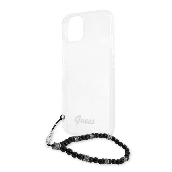 Guess Apple iPhone 13 Mini (5.4) PC Script and Black Pearls hátlapvédő tok átlátszó (GUHCP13SKPSBK)