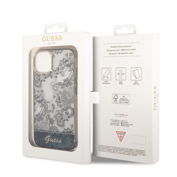 Guess Apple iPhone 14 Plus (6.7) PC/TPU Toile De Jouy hátlapvédő tok szürke (GUHCP14MHGPLHG)