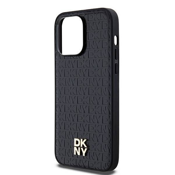 Original Case IPHONE 14 PRO DKNY Hardcase Leather Pattern Metal Logo MagSafe (DKHMP14LPSHRPSK) black 3666339261498