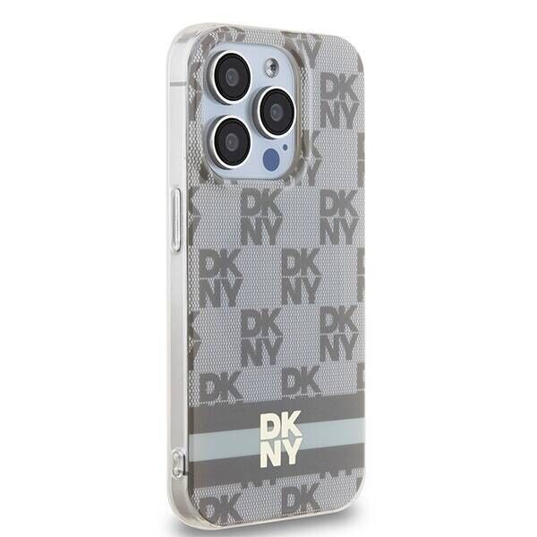 Original Case IPHONE 14 PRO MAX DKNY Hardcase IML Checkered Mono Pattern & Printed Stripes MagSafe (DKHMP14XHCPTSE) beige 3666339269487