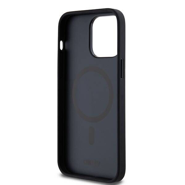 Original Case IPHONE 14 PRO MAX DKNY Hardcase Leather Monogram Pattern Metal Logo MagSafe (DKHMP14XPSHRPSK) black 3666339261504