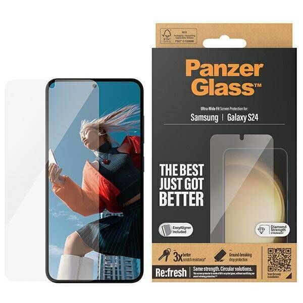 Tempered Glass SAMSUNG GALAXY S24 PanzerGlass Ultra-Wide Fit Screen Protection with the Applicator (7350) 5711724073502