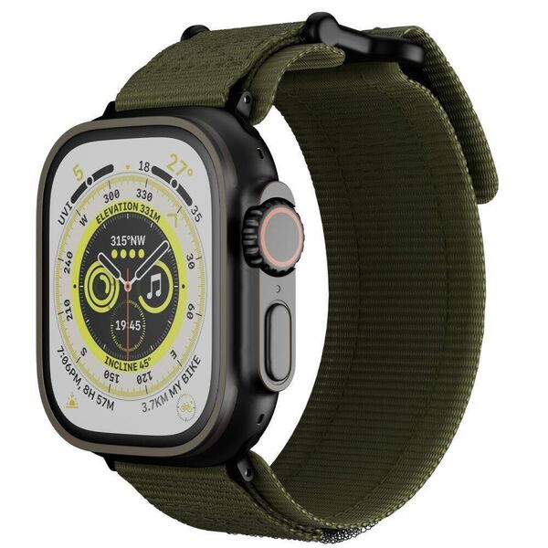 Strap for APPLE WATCH 4 / 5 / 6 / 7 / 8 / 9 / SE / ULTRA 1 / 2 (42 / 44 / 45 / 49 MM) Tech-Protect Scout Pro Military Green dark green 5906302309399