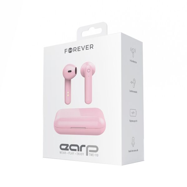 Forever TWE-110 Bluetooth 5.1 sztereó TWS headset beépített mikrofonnal pink 5900495973955