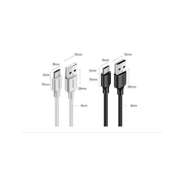 Nickel plated USB-C cable UGREEN 2m (black) 6957303861187