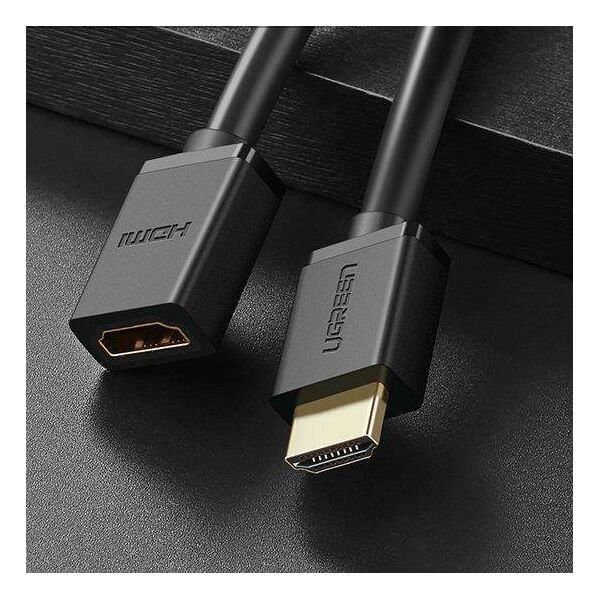 HDMI male to HDMI female cable UGREEN HD107, FullHD, 3D, 0.5m (black) 6957303811403