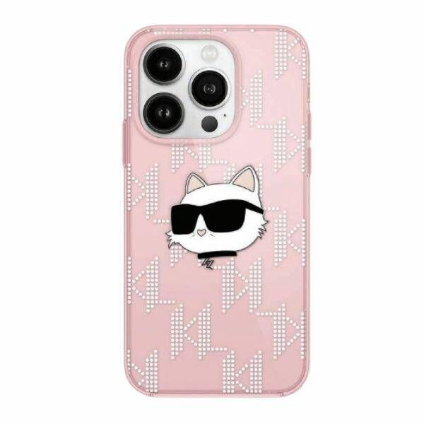 Original Case IPHONE 13 / 14 / 15 Karl Lagerfeld Hardcase IML Choupette Head & Monogram (KLHCP14SHKLPCHP) pink 3666339286101