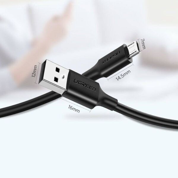 UGREEN micro USB Cable QC 3.0 2.4A 1.5m (Black) 6957303861378