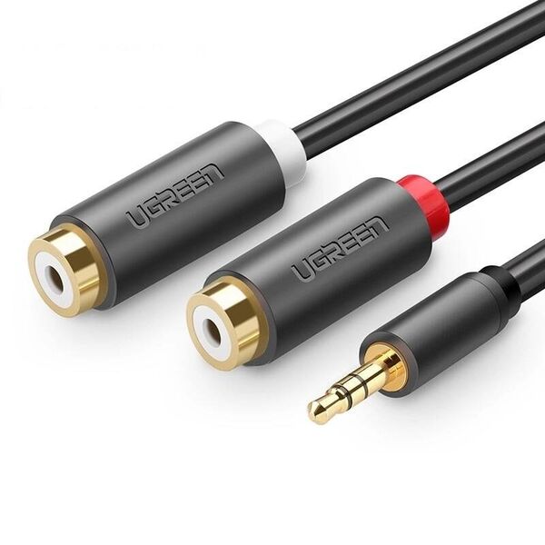 UGREEN AV109 Male 3.5mm Jack to 2x Female RCA (Cinch) Cable 0.25m (black) 6957303815470