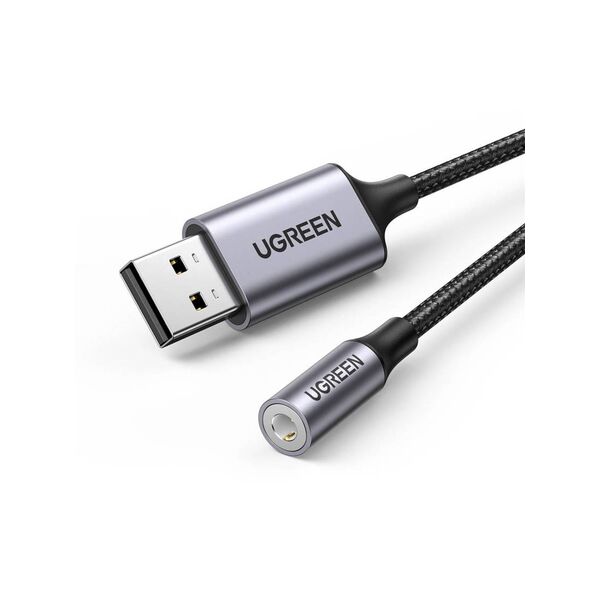 UGREEN CM477 Audio Adapter, USB to Mini Jack 3.5mm AUX (grey) 6957303837571