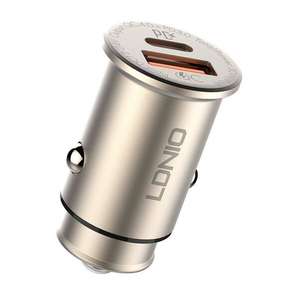 LDNIO C506Q USB, USB-C Car charger + MicroUSB Cable 5905316142527