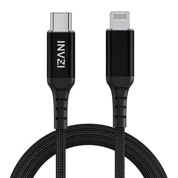 INVZI USB-C to Lightning Cable, MFi, 2m (Black) 744252199890