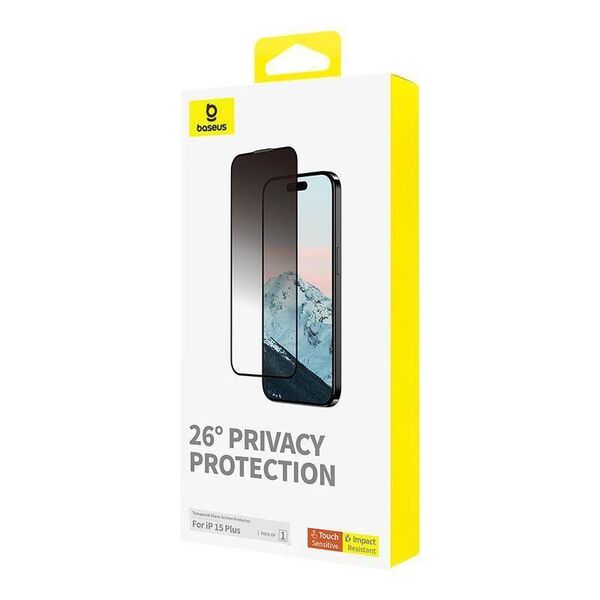 Tempered Glass APPLE IPHONE 15 PLUS Baseus Diamond Glass Privatizing 6932172642648