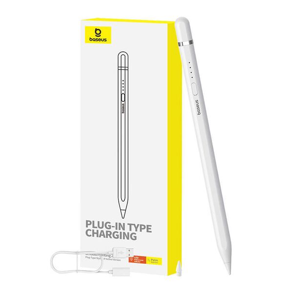 Active stylus Baseus Smooth Writing Series with plug-in charging, lightning (White) 6932172637576