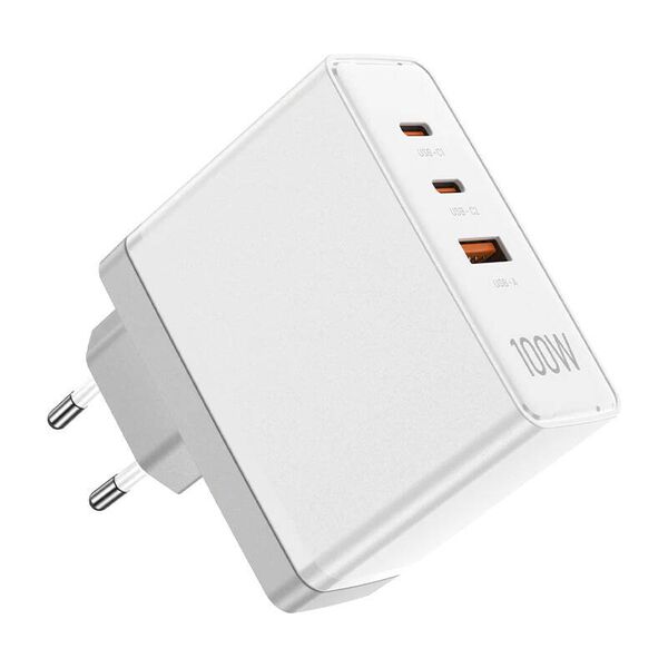 Vention Wall charger, Vention, FEGW0-EU, 2xUSB-C, USB- A, 100W/100W/30W, GaN (white) 063910  FEGW0-EU έως και 12 άτοκες δόσεις 6922794772632