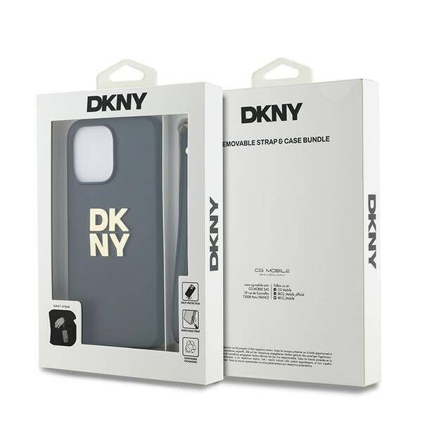 Original Case IPHONE 14 PRO DKNY Hardcase Wrist Strap Stock Logo (DKHCP14LPBSWSK) black 3666339264710