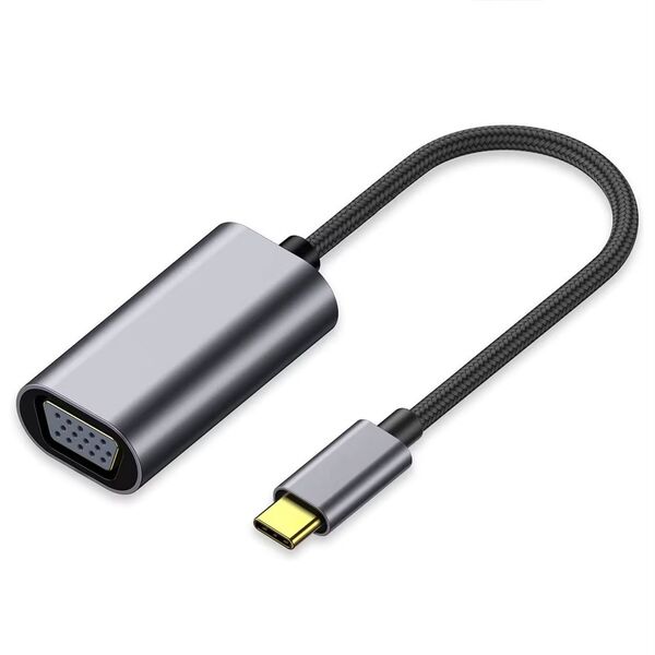 Adapter DeTech, USB-C – VGA, Gray - 17841 έως 12 άτοκες Δόσεις