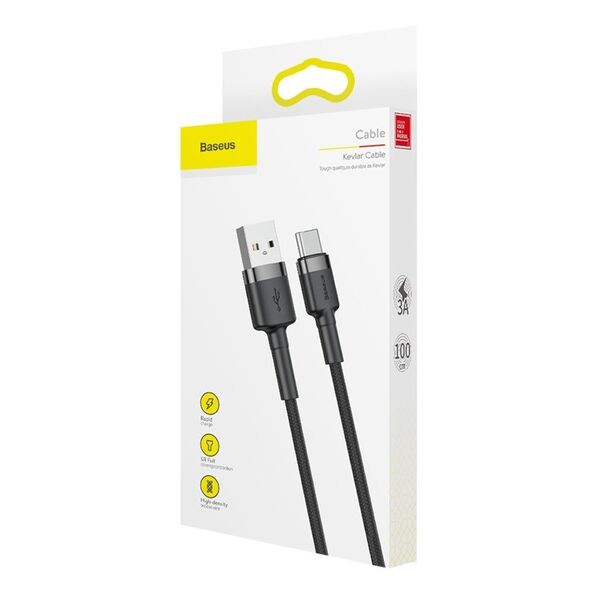 Baseus Cafule cable USB-C 3A 0.5m (Gray+Black) 6953156278189