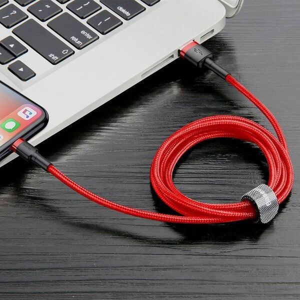 Baseus Cafule USB Lightning cable 2.4A 1m (black + red) 6953156274969