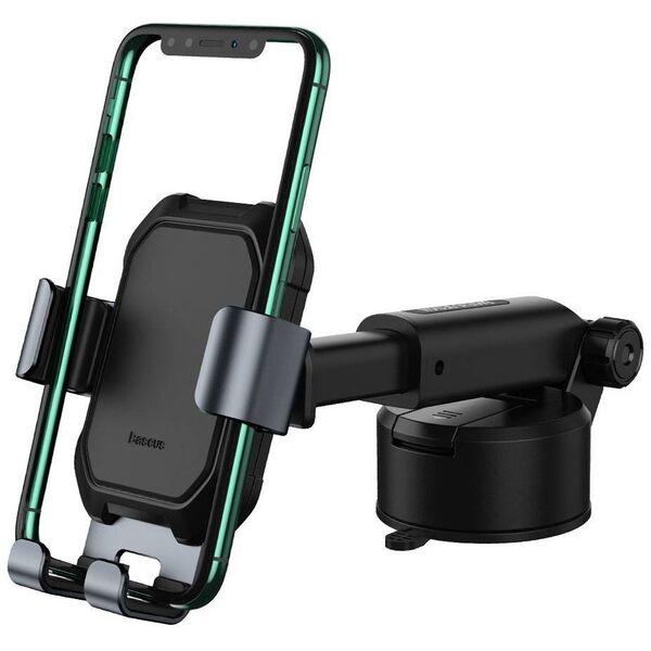 Gravity car mount for Baseus Tank phone with suction cup (black) 6953156226326