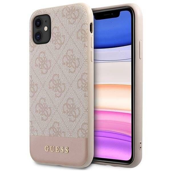 Original Case IPHONE 11 Guess Hard Case 4G Stripe (GUHCN61G4GLPI) pink 3666339016210