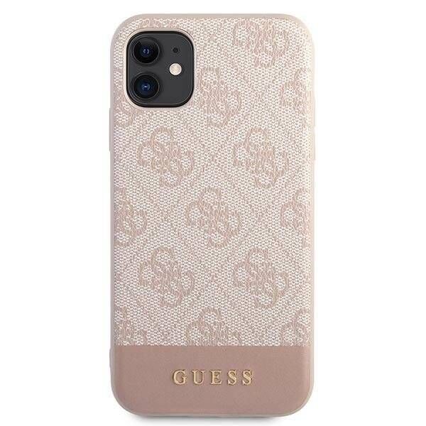 Original Case IPHONE 11 Guess Hard Case 4G Stripe (GUHCN61G4GLPI) pink 3666339016210