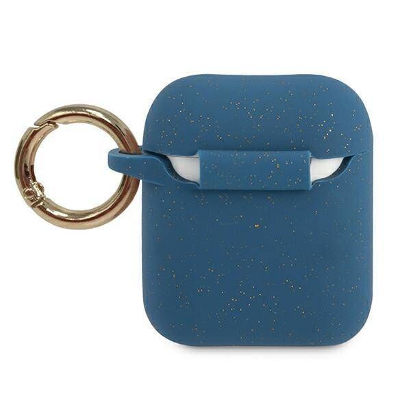 Original Case APPLE AIRPODS Guess Silicone Glitter (GUACCSILGLBL) blue 3700740494424