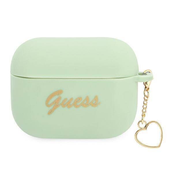 Original Case APPLE AIRPODS PRO Guess Silicone Charm Heart Collection (GUAPLSCHSN) green 3666339039073