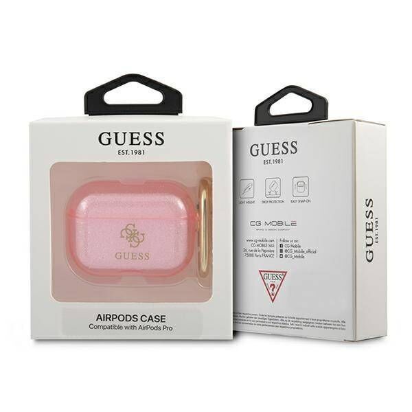 Case APPLE AIRPODS PRO Guess Glitter Collection (GUAPUCG4GP) pink 3666339009946