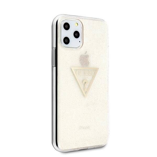 Original Case IPHONE 11 PRO Guess Hard Case Glitter Triangle (GUHCN58SGTLGO) gold 3700740461426