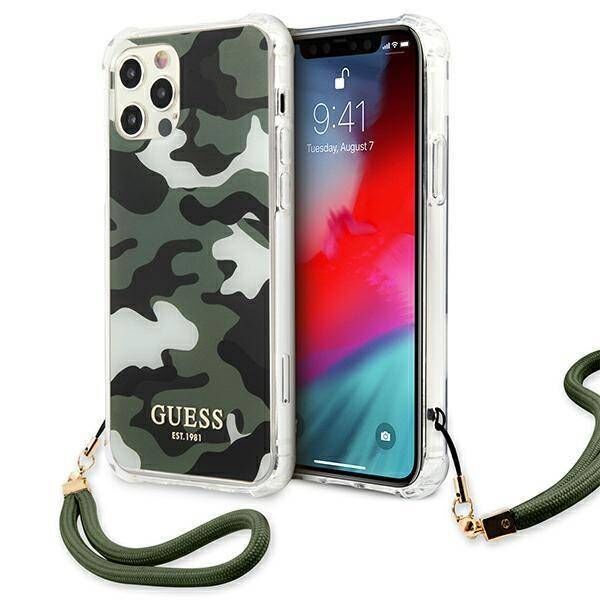 Original Case IPHONE 12 PRO MAX Guess Hardcase Camo Collection (GUHCP12LKSARKA) green 3666339004101