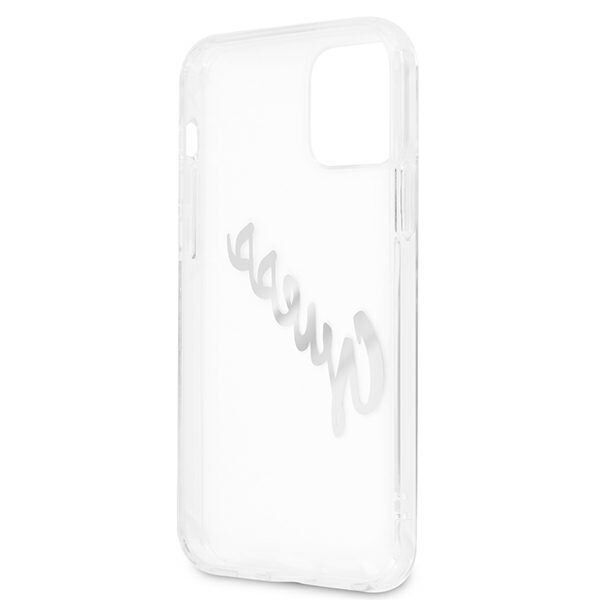 Original Case IPHONE 12 PRO MAX Guess Hardcase Vintage Script Silver (GUHCP12LKTRSVSI) transparent 3666339004378