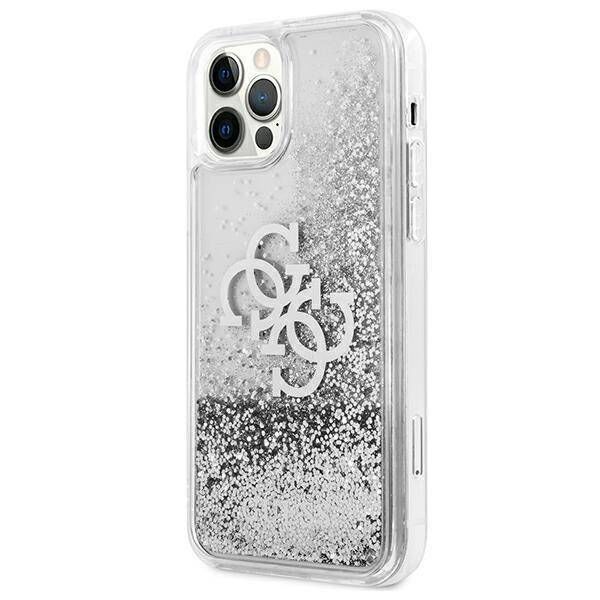 Original Case IPHONE 12 PRO MAX Guess Hardcase 4G Big Liquid Glitter (GUHCP12LLG4GSI) silver 3666339004736