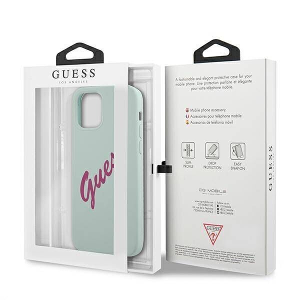 Original Case IPHONE 12 PRO MAX Guess Hardcase Silicone Vintage (GUHCP12LLSVSBF) light blue 3700740495230