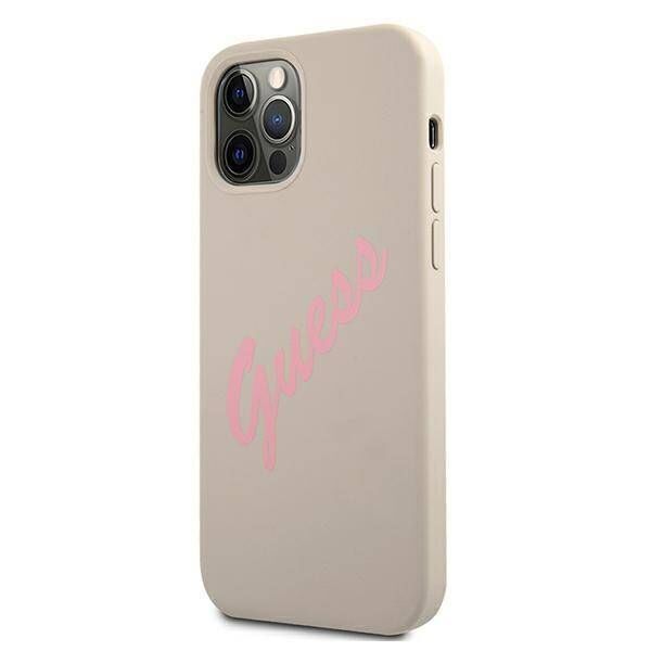 Original Case IPHONE 12 / 12 PRO Guess Hardcase Silicone Vintage (GUHCP12MLSVSGP) gray 3700740495254