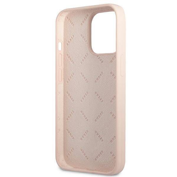 Case IPHONE 13 PRO Guess Hardcase Silicone Triangle (GUHCP13LSLTGP) pink 3666339041014