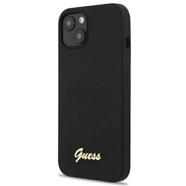 Original Case IPHONE 13 Guess Hardcase Silicone Script Gold Logo Magsafe (GUHMP13MLSLMGBK) black 3666339037093