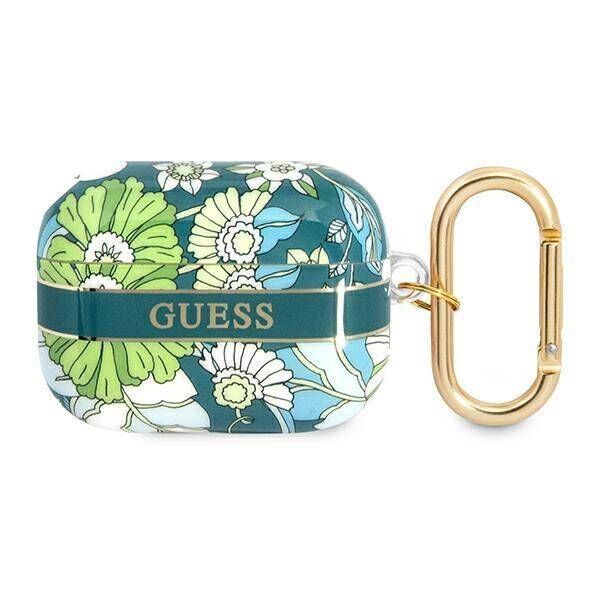 Case APPLE AIRPODS PRO Guess AirPods Flower Strap Collection (GUAPHHFLN) green 3666339047306