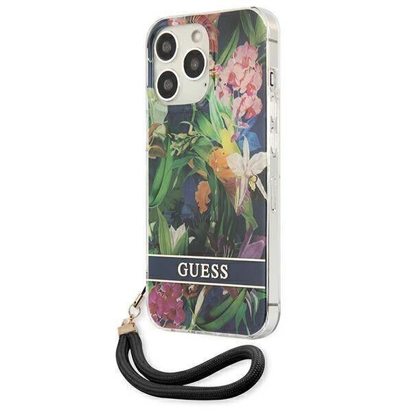 Case IPHONE 13 PRO MAX Guess Hardcase Flower Strap (GUHCP13XHFLSB) blue 3666339040468