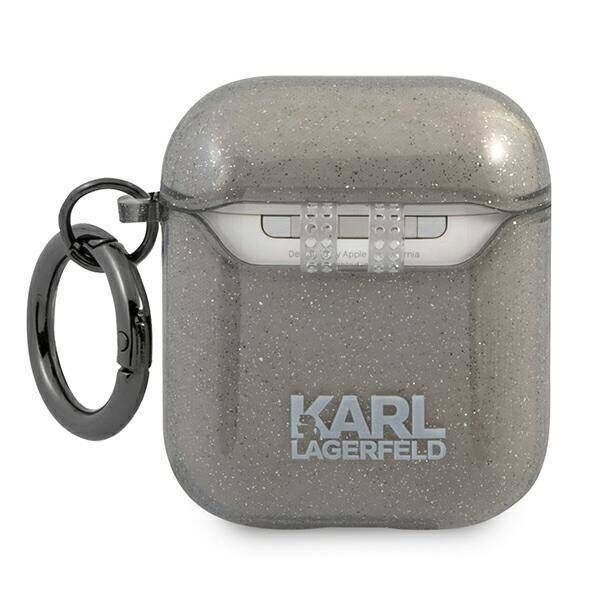 Original Case APPLE AIRPODS Karl Lagerfeld Cover Glitter Choupette (KLA2UCHGK) black 3666339009106