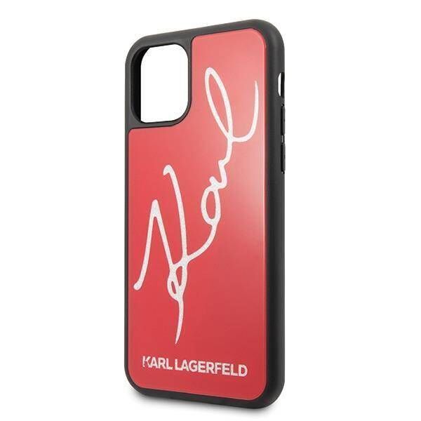 Original Case IPHONE 11 PRO Karl Lagerfeld Hard Case Signature Glitter (KLHCN58DLKSRE) red 3700740467565