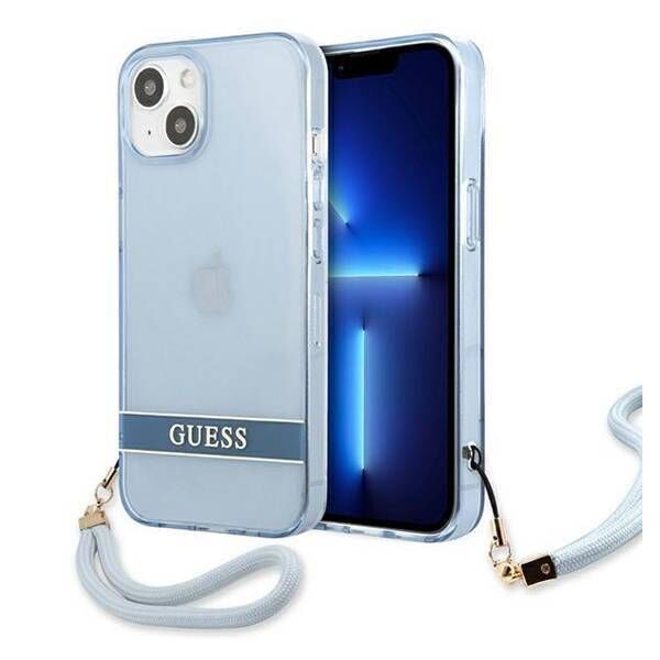 Case IPHONE 13 Guess Hardcase Translucent Stap (GUHCP13MHTSGSB) blue 3666339040680