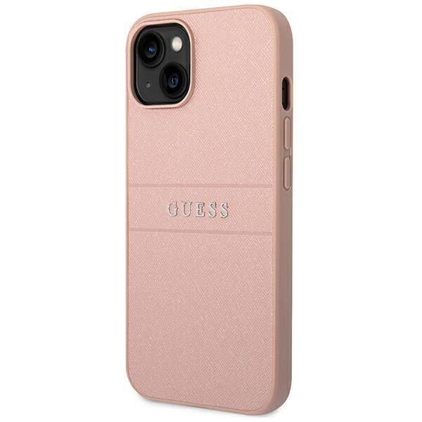 Original Case IPHONE 14 PLUS Guess Saffiano Strap pink 3666339088675