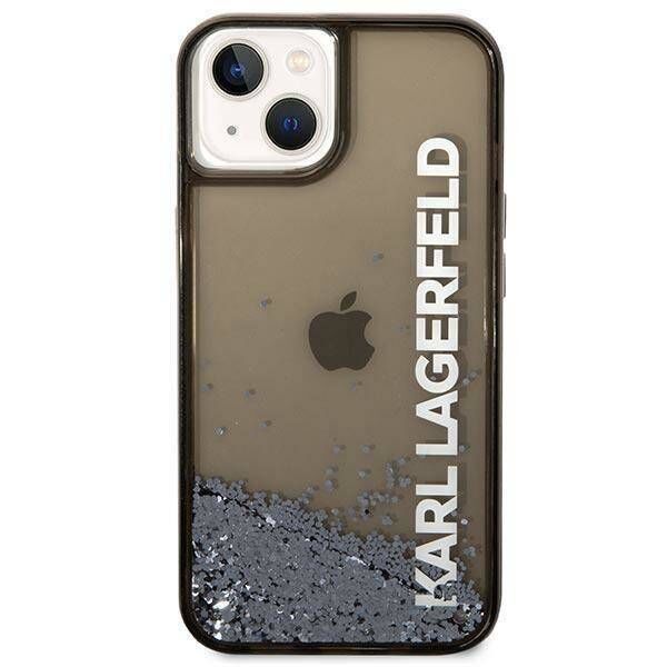 Original Case IPHONE 14 Karl Lagerfeld Hardcase Liquid Glitter Elong black 3666339091545